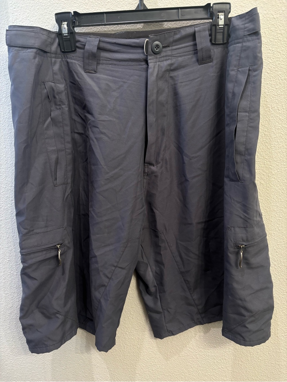 burnside Dark Gray Cargo Shorts with Zip Pockets